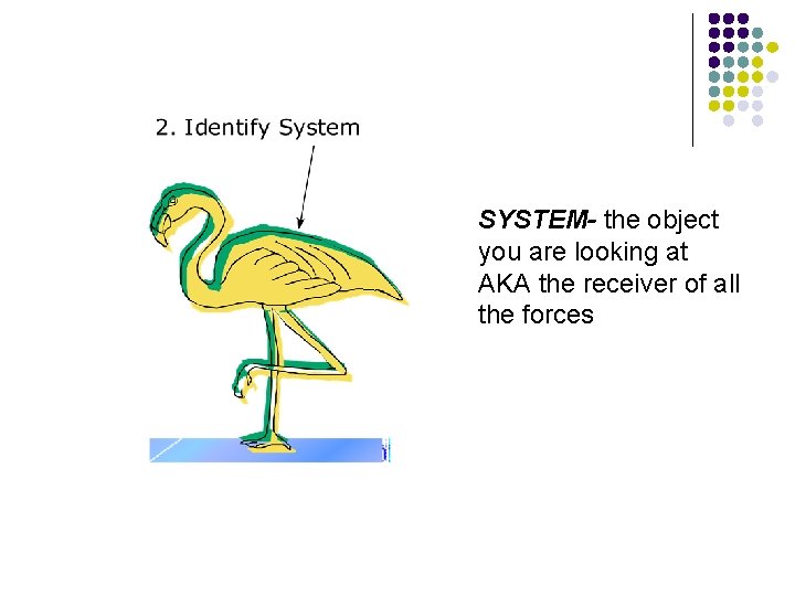 SYSTEM- the object you are looking at AKA the receiver of all the forces