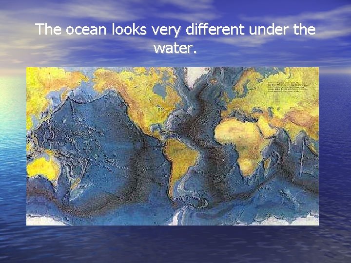 The ocean looks very different under the water. 
