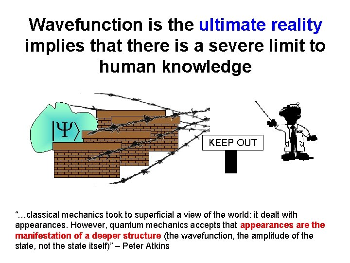 Wavefunction is the ultimate reality implies that there is a severe limit to human