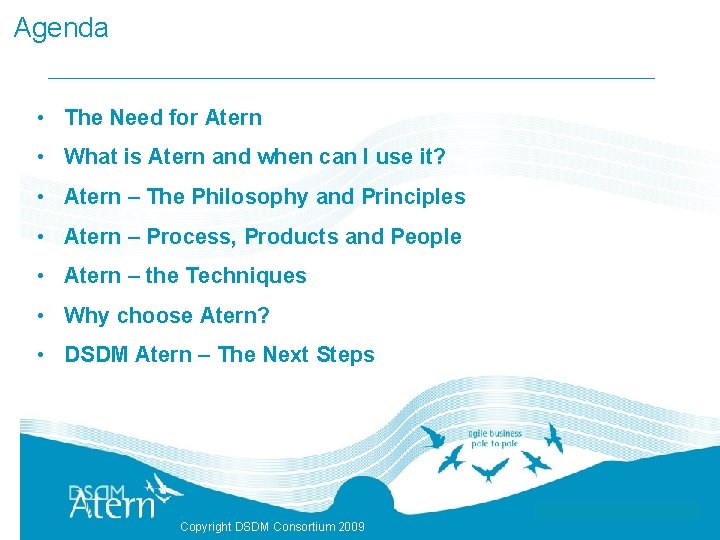 Agenda • The Need for Atern • What is Atern and when can I