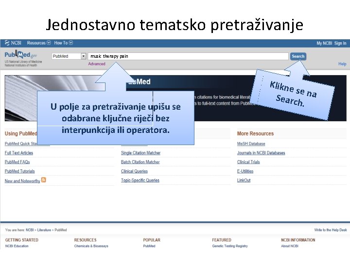 Jednostavno tematsko pretraživanje music therapy pain U polje za pretraživanje upišu se odabrane ključne