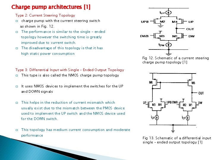 Charge pump architectures [1] Type 2: Current Steering Topology � charge pump with the