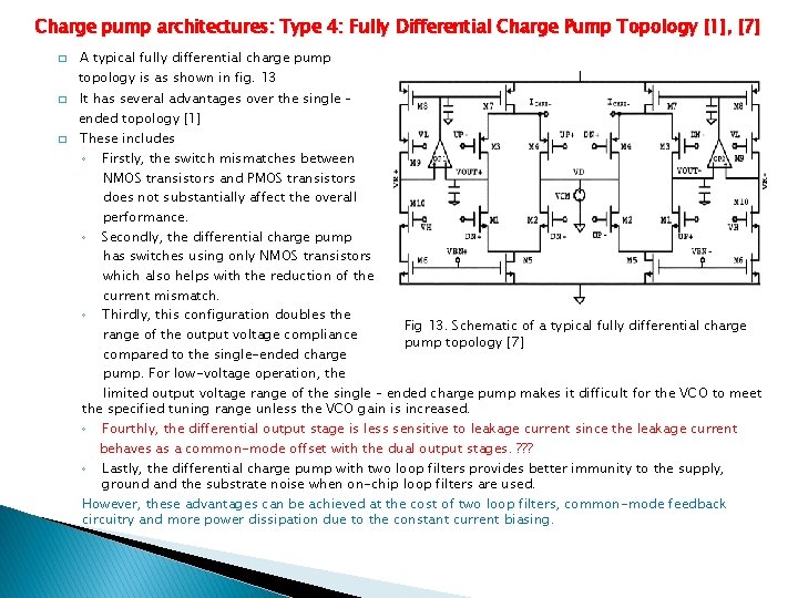 Charge pump architectures: Type 4: Fully Differential Charge Pump Topology [1], [7] � A