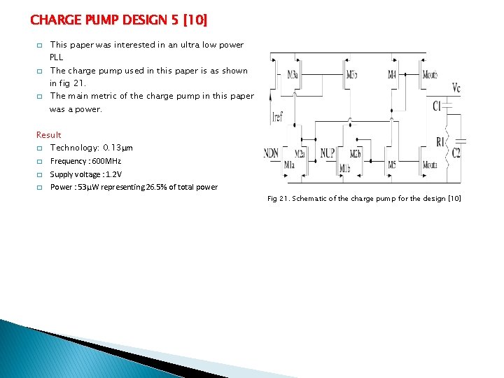 CHARGE PUMP DESIGN 5 [10] � This paper was interested in an ultra low