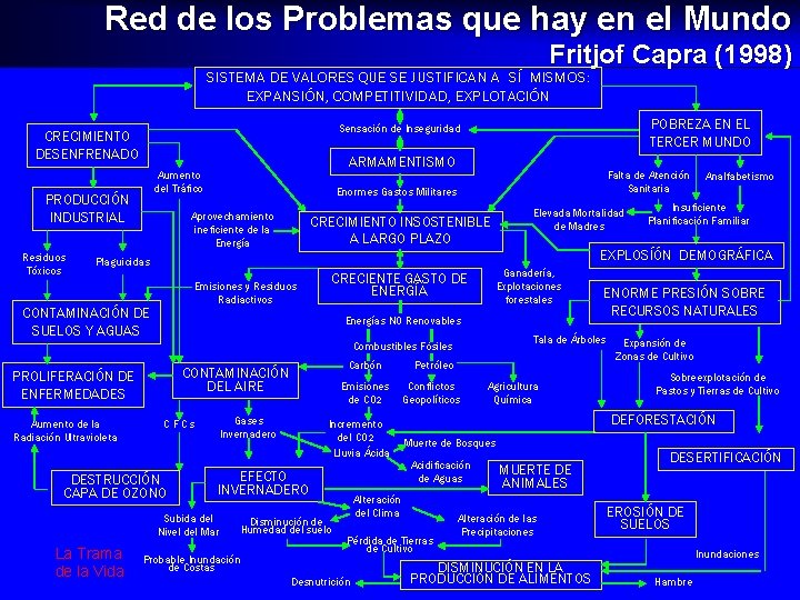 Red de los Problemas que hay en el Mundo Fritjof Capra (1998) SISTEMA DE