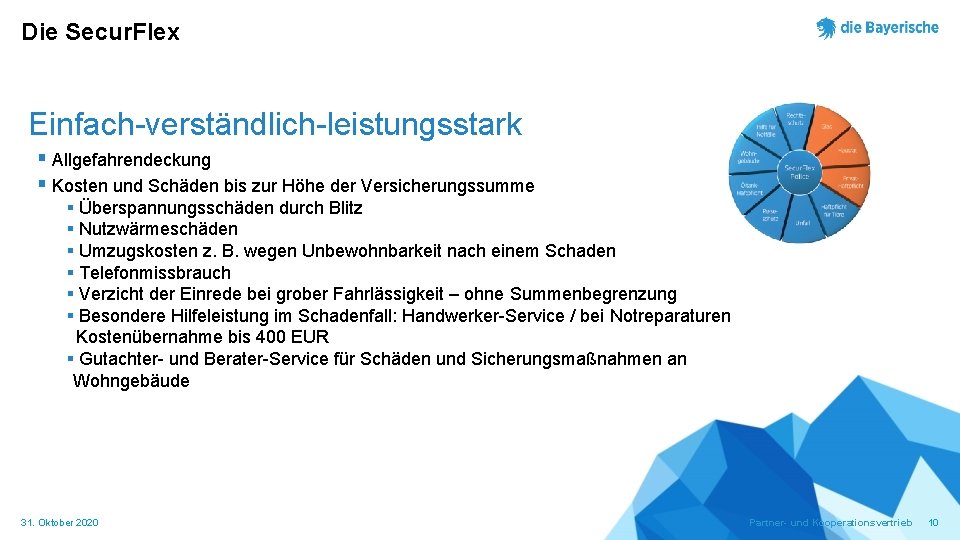 Die Secur. Flex Einfach-verständlich-leistungsstark § Allgefahrendeckung § Kosten und Schäden bis zur Höhe der