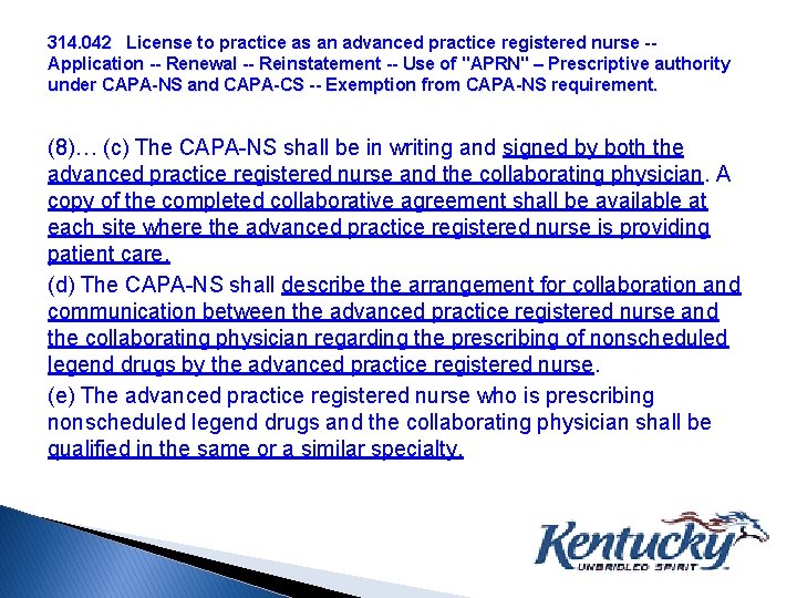 314. 042 License to practice as an advanced practice registered nurse -Application -- Renewal