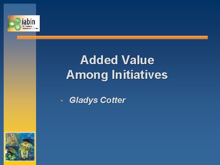 Added Value Among Initiatives • Gladys Cotter 