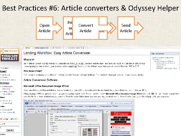 Best Practices #6: Article converters & Odyssey Helper Open Article Print Convert Scan out
