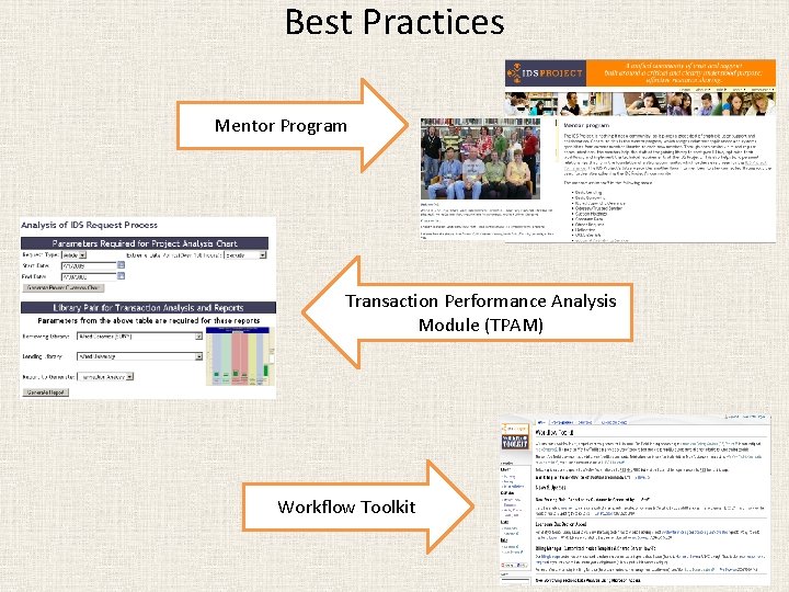 Best Practices Mentor Program Transaction Performance Analysis Module (TPAM) Workflow Toolkit 