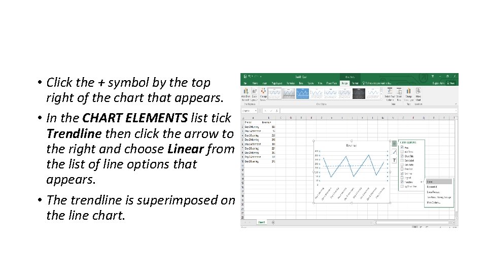  • Click the + symbol by the top right of the chart that
