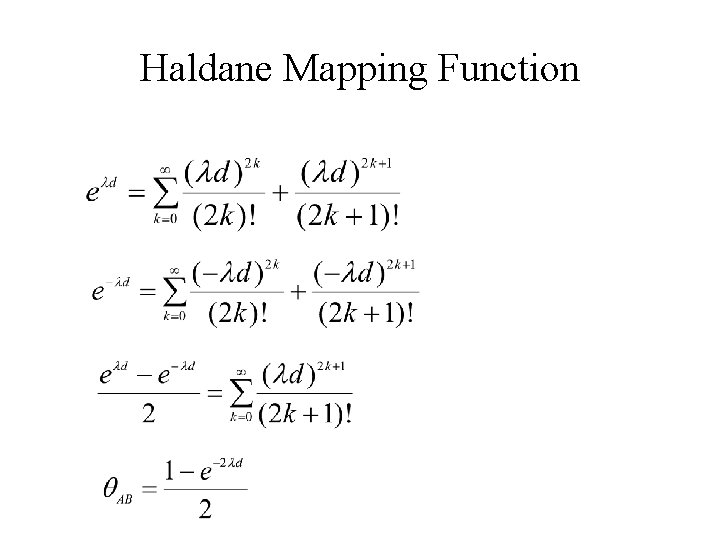 Haldane Mapping Function 