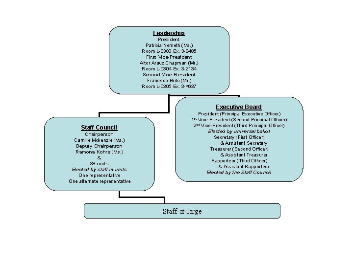 Leadership President Patricia Nemeth (Ms. ) Room L-0303 Ex. 3 -8485 First Vice-President Aitor