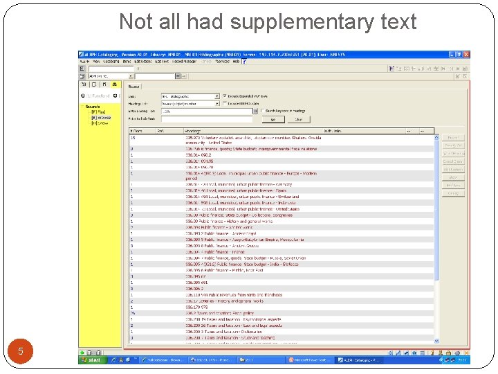 Not all had supplementary text 5 