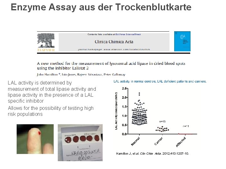  Enzyme Assay aus der Trockenblutkarte LAL activity is determined by measurement of total
