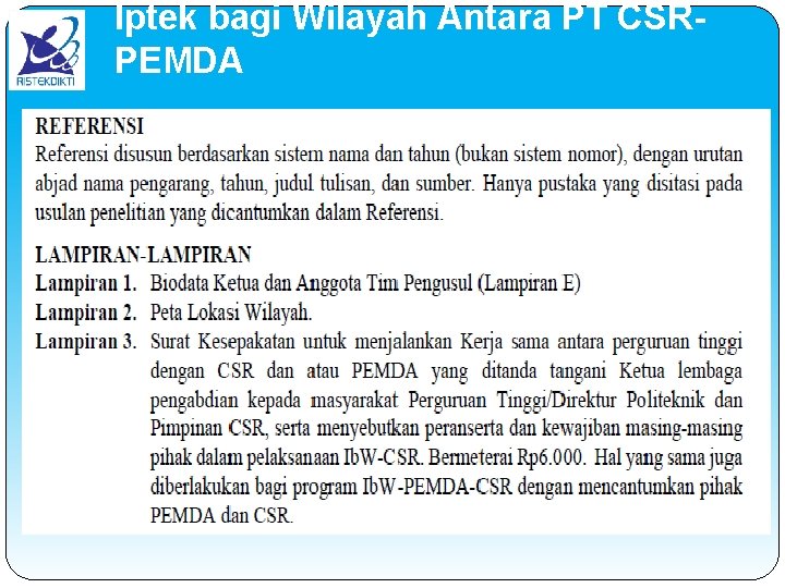 Iptek bagi Wilayah Antara PT CSRPEMDA 