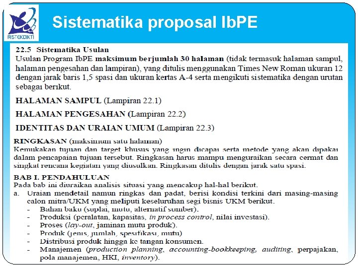 Sistematika proposal Ib. PE 