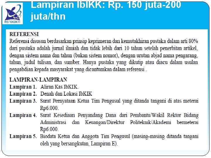 Lampiran Ib. IKK: Rp. 150 juta-200 juta/thn 