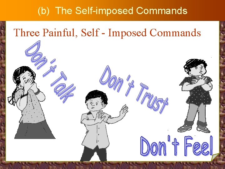 (b) The Self-imposed Commands Three Painful, Self - Imposed Commands 