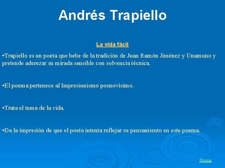 Andrés Trapiello La vida fácil • Trapiello es un poeta que bebe de la