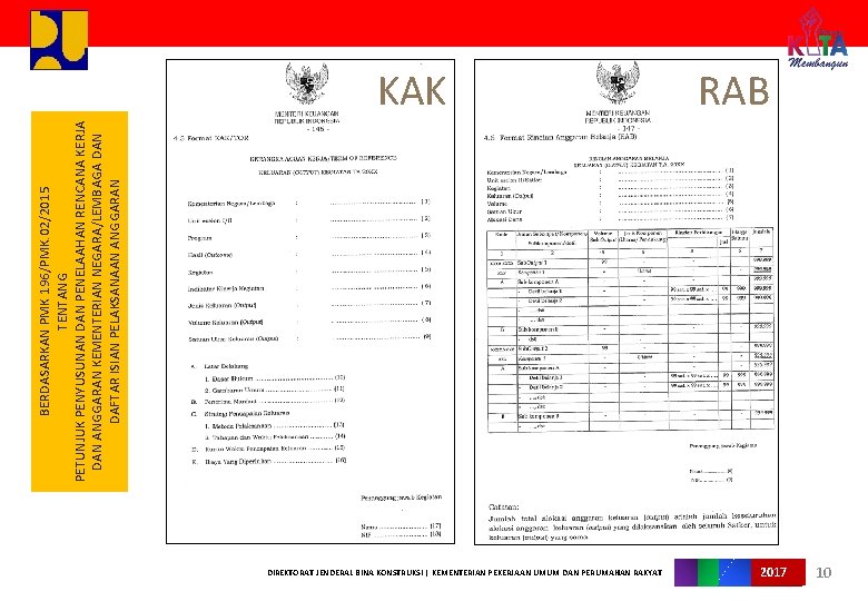 BERDASARKAN PMK 196/PMK. 02/2015 TENTANG PETUNJUK PENYUSUNAN DAN PENELAAHAN RENCANA KERJA DAN ANGGARAN KEMENTERIAN