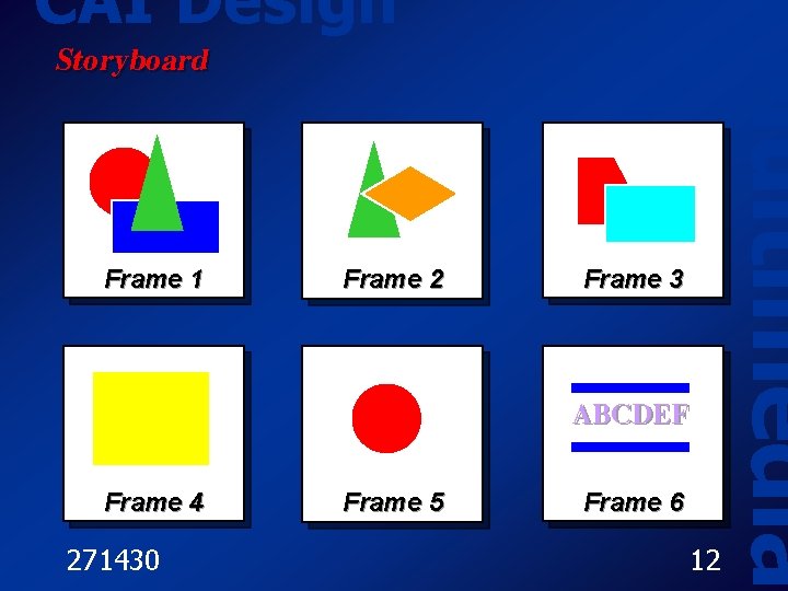 CAI Design Frame 1 Frame 2 Frame 3 ABCDEF Frame 4 271430 Frame 5