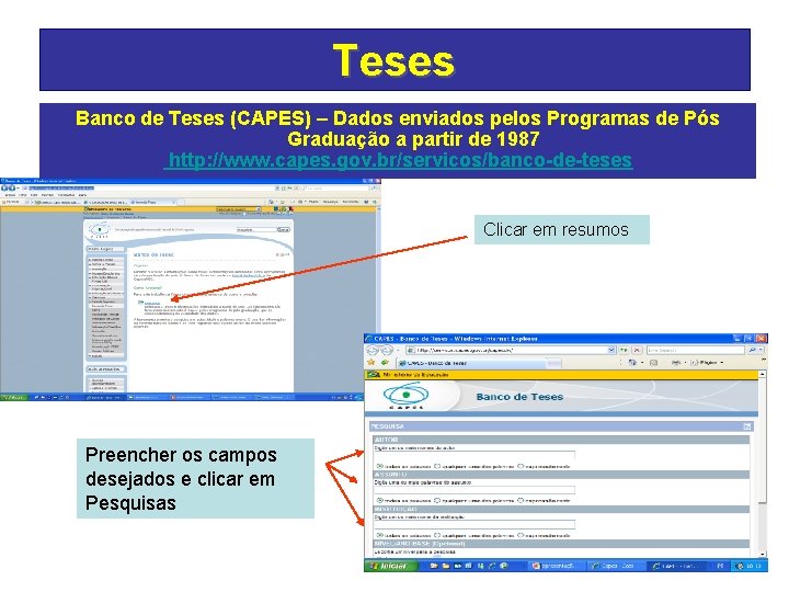 Teses Banco de Teses (CAPES) – Dados enviados pelos Programas de Pós Graduação a