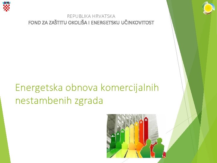 REPUBLIKA HRVATSKA FOND ZA ZAŠTITU OKOLIŠA I ENERGETSKU UČINKOVITOST Energetska obnova komercijalnih nestambenih zgrada