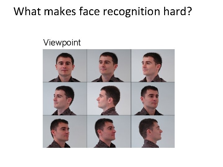 What makes face recognition hard? Viewpoint 