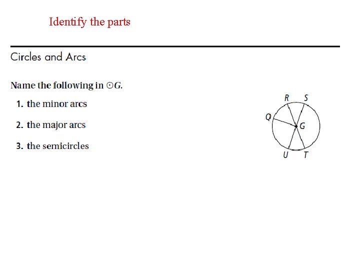 Identify the parts 