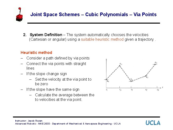 Joint Space Schemes – Cubic Polynomials – Via Points 2. System Definition – The