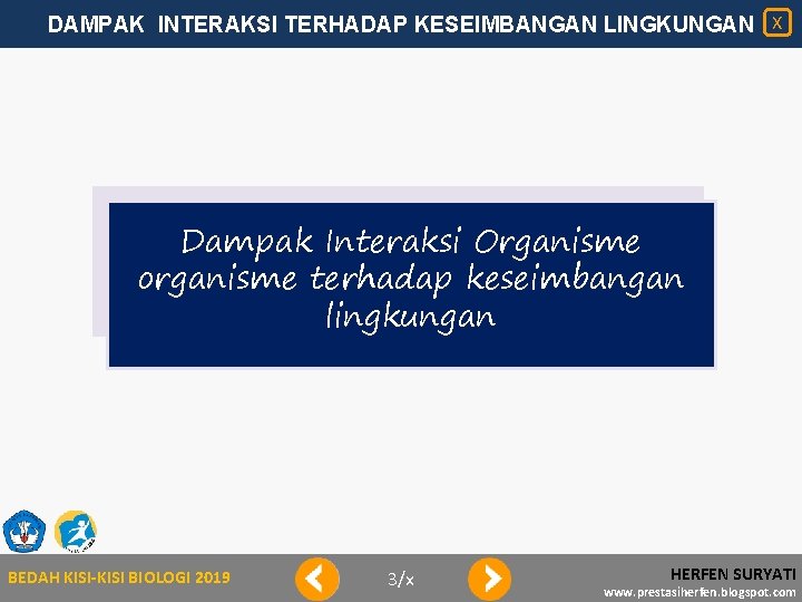 DAMPAK INTERAKSI TERHADAP KESEIMBANGAN LINGKUNGAN X Dampak Interaksi Organisme organisme terhadap keseimbangan lingkungan BEDAH