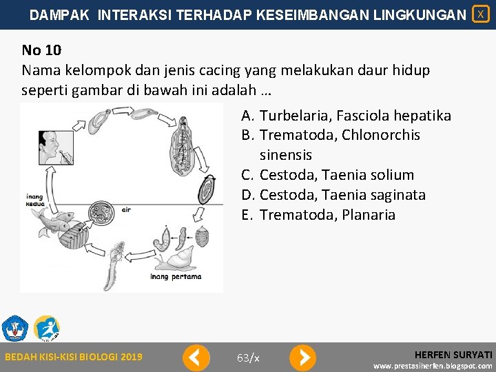 DAMPAK INTERAKSI TERHADAP KESEIMBANGAN LINGKUNGAN X No 10 Nama kelompok dan jenis cacing yang