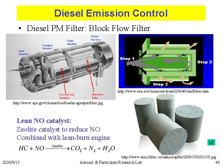 Diesel Emission Control • Diesel PM Filter: Block Flow Filter http: //www. epa. gov/nonroad-diesel/2004