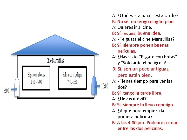 A: ¿Qué vas a hacer esta tarde? B: No sé, no tengo ningún plan.