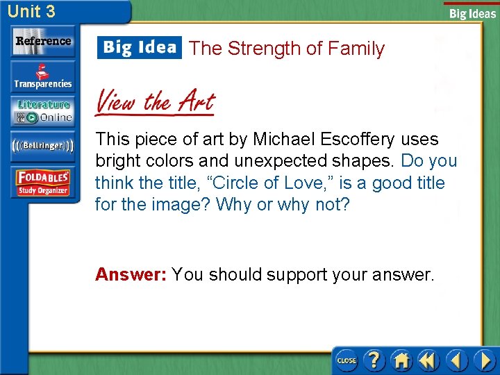 Unit 3 The Strength of Family This piece of art by Michael Escoffery uses