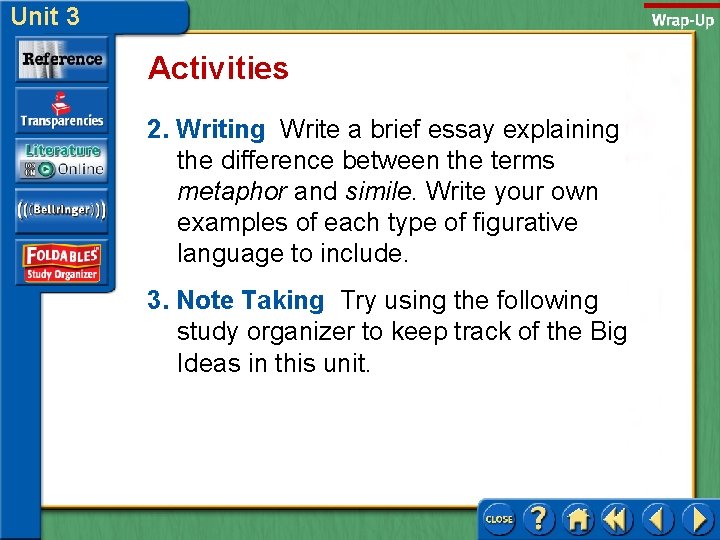 Unit 3 Activities 2. Writing Write a brief essay explaining the difference between the