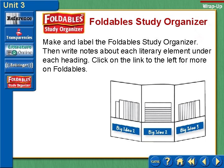 Unit 3 Foldables Study Organizer Make and label the Foldables Study Organizer. Then write