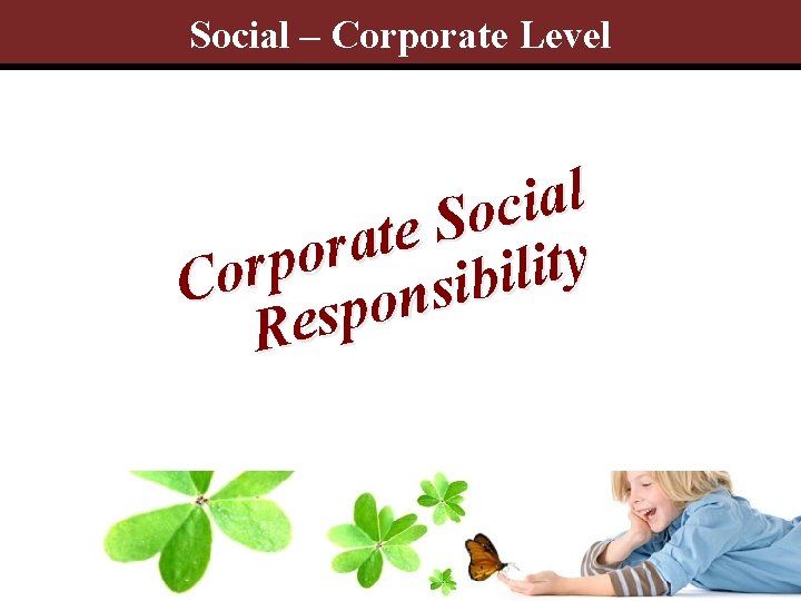 Social – Corporate Level l a i c o S e t a r