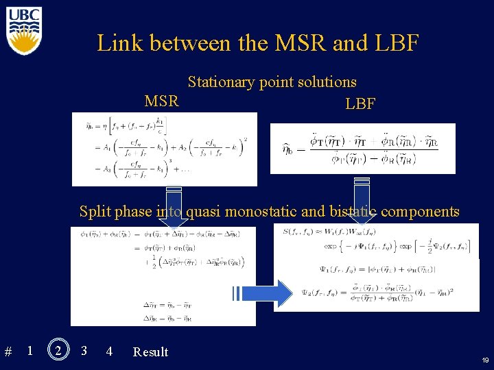 Link between the MSR and LBF Stationary point solutions MSR LBF Split phase into