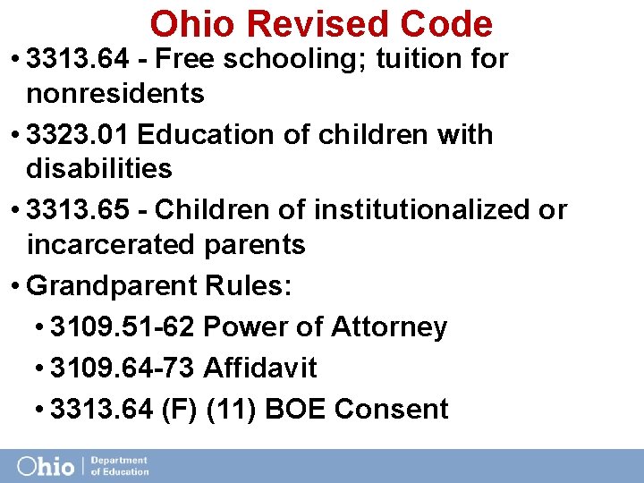 Ohio Revised Code • 3313. 64 - Free schooling; tuition for nonresidents • 3323.