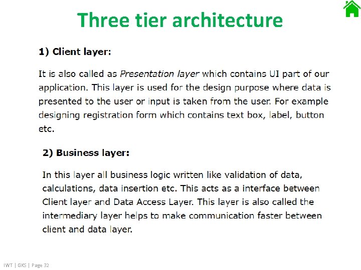 Three tier architecture IWT | GKS | Page 32 