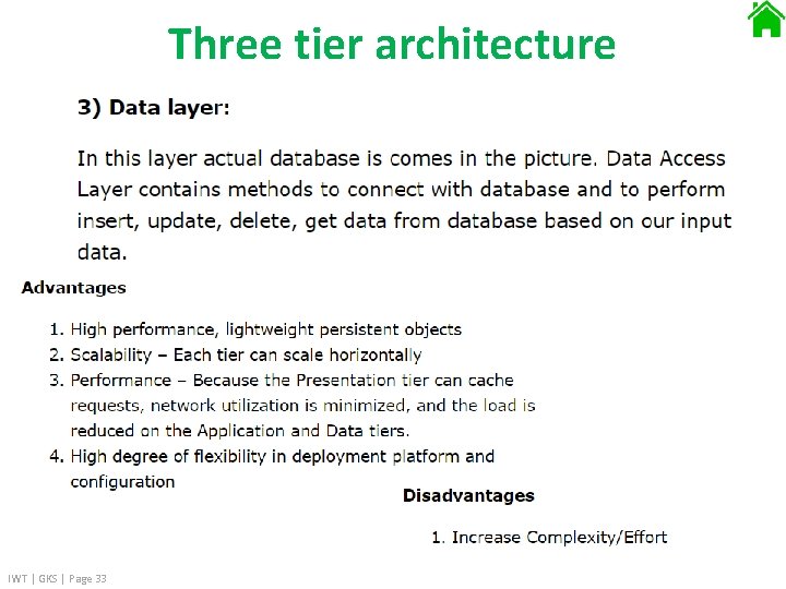 Three tier architecture IWT | GKS | Page 33 