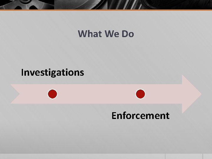 What We Do Investigations Enforcement 