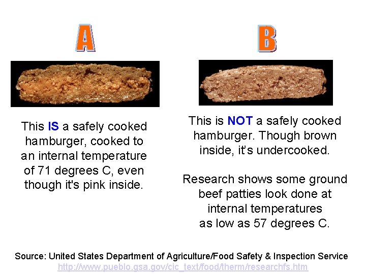 This IS a safely cooked hamburger, cooked to an internal temperature of 71 degrees