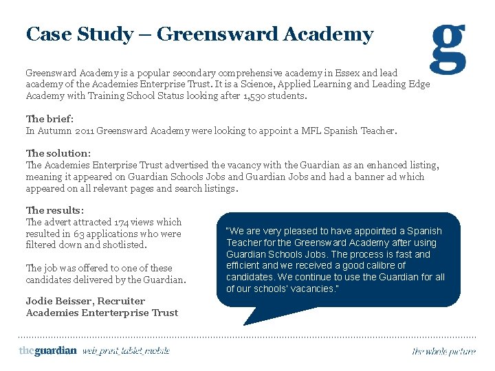 Case Study – Greensward Academy is a popular secondary comprehensive academy in Essex and
