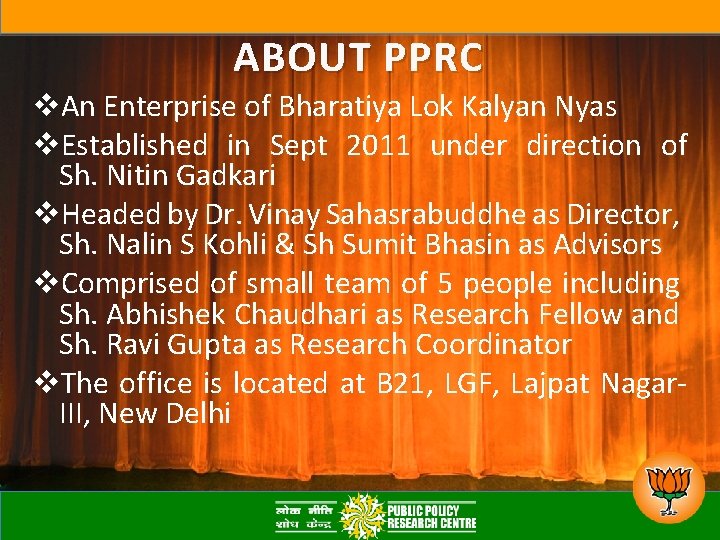 ABOUT PPRC v. An Enterprise of Bharatiya Lok Kalyan Nyas v. Established in Sept