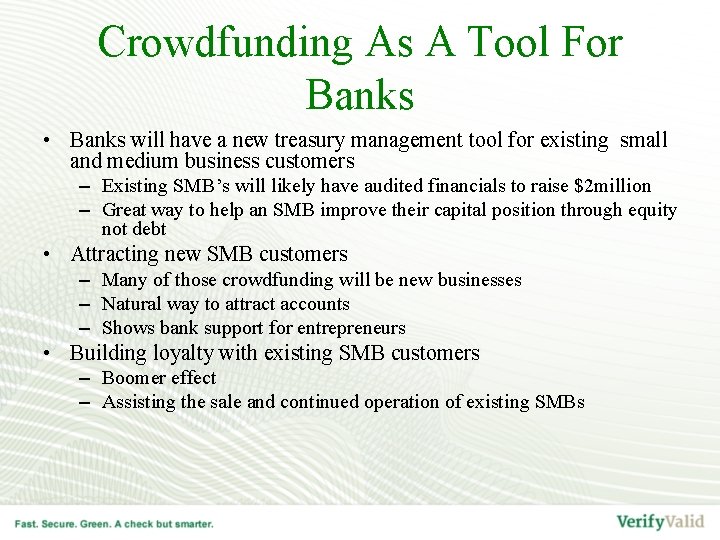 Crowdfunding As A Tool For Banks • Banks will have a new treasury management