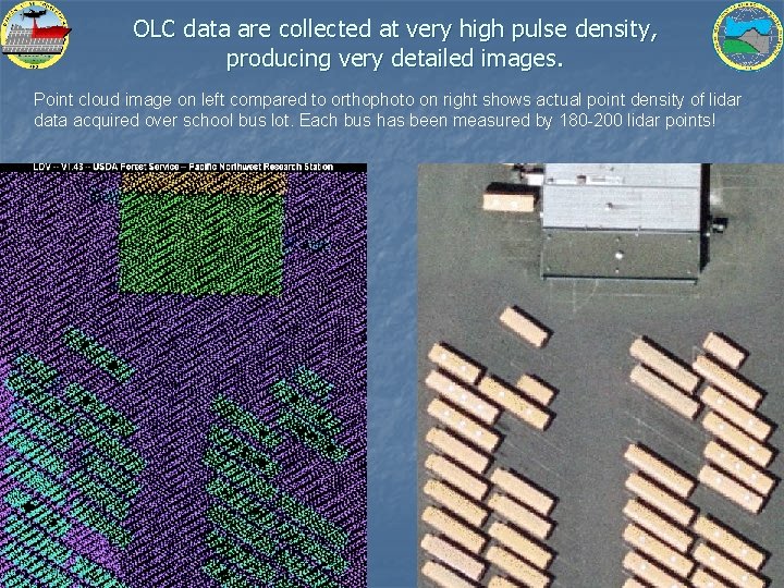 OLC data are collected at very high pulse density, producing very detailed images. Point