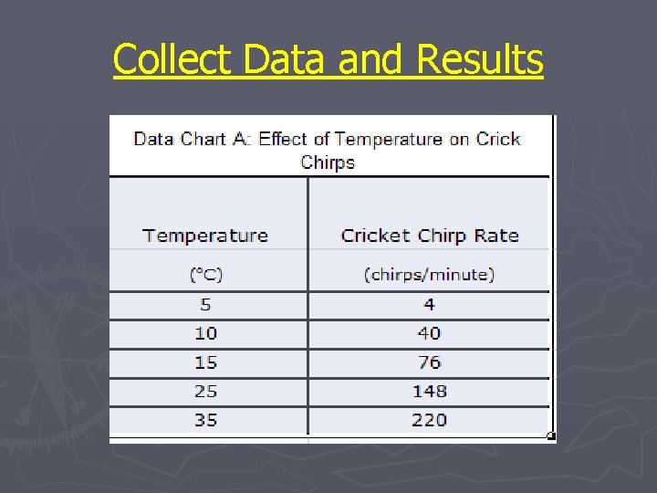Collect Data and Results 